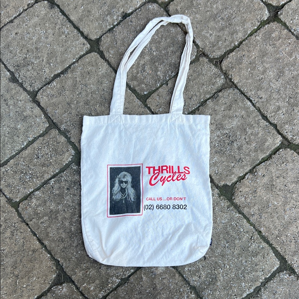 Thrills White Canvas Tote Bag